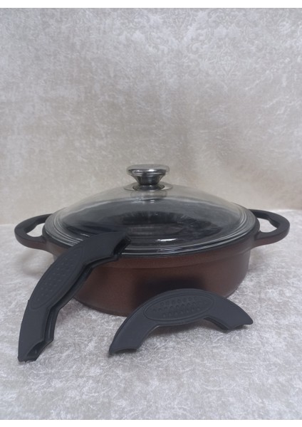 Falez Sedef Döküm 26 cm Karnıyarık Tencere Silikon Tutaçlı fiyatları