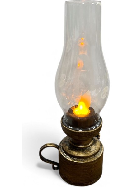 Led’li 18 cm Plastik Pilli Gaz Lambası – Metalik Renklerde Dekoratif Aydınlatma fiyatları