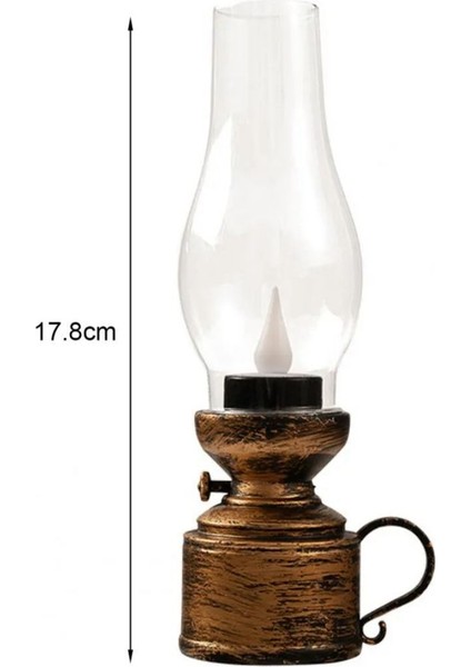 Led’li 18 cm Plastik Pilli Gaz Lambası – Metalik Renklerde Dekoratif Aydınlatma indirimleri