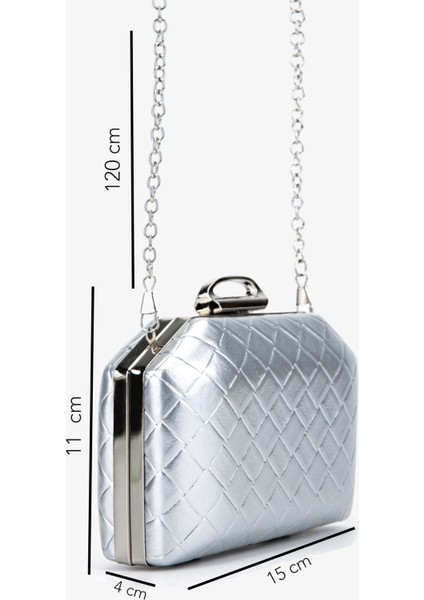 Kadın Vegan Gümüş Abiye Çanta 1083 025 Bn Cnt SK25-26 Gumus Orgu fiyatları