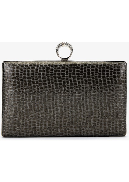 Kadın Vegan Gri Abiye Çanta 1083 030 Bn Cnt SK25-26 Antrasıt Kroko