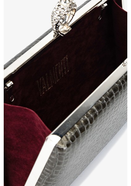 Kadın Vegan Gri Abiye Çanta 1083 030 Bn Cnt SK25-26 Antrasıt Kroko modelleri