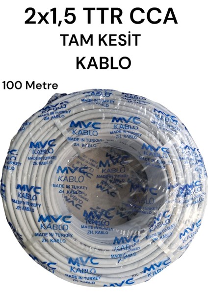 2x1.5 Ttr Cca Tam Kesit Kablo 100 Metre