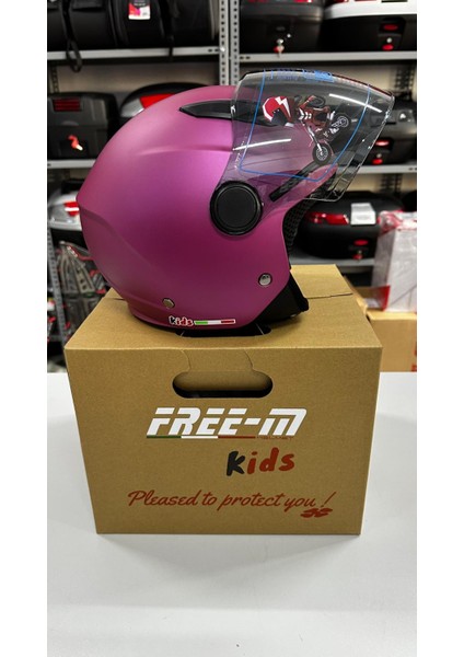 Free-M FR-205 Çocuk Yarım Kask Fuşya