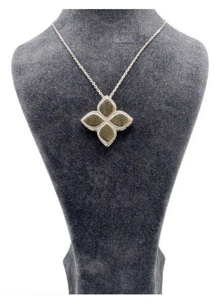 Gümüş Yonca Kolye Zincirli modelleri