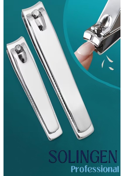 Solingen Ocean 2'li Tırnak Makası Seti Paslanmaz Çelik Tırnak Makası Paslanmaz Menikür Pedikür Seti