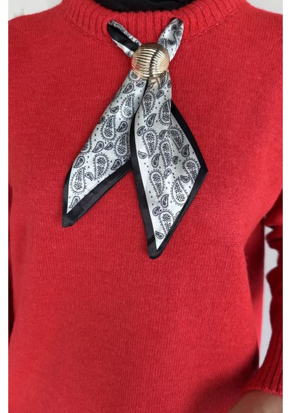 Bisiklet Yaka Fularlı Tesettür Triko Tunik P-00019203 fırsatları