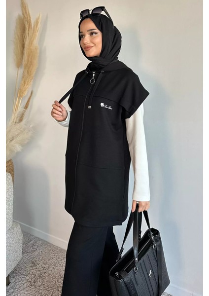 Fermuarlı Kapüşonlu Yelek Tunik Pantolon Tesettür Üçlü Takım P-00019187 fiyatları