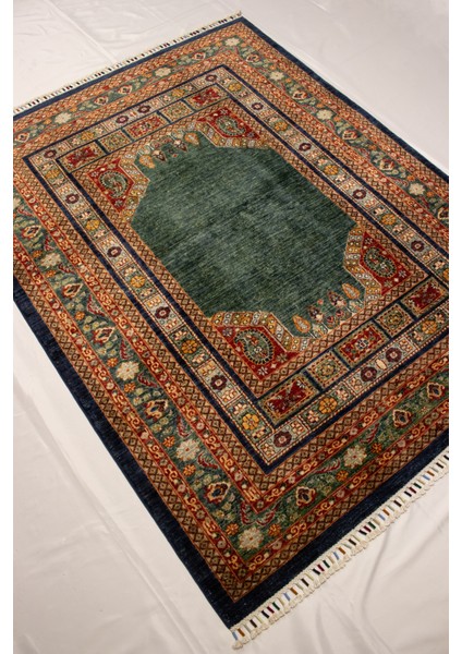 El Dokuma Afgan Halı Yeşil Renk 3 Metre Kare fiyatları