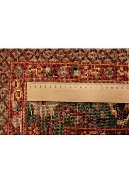 El Dokuma Afgan Halı Yeşil Renk 3 Metre Kare