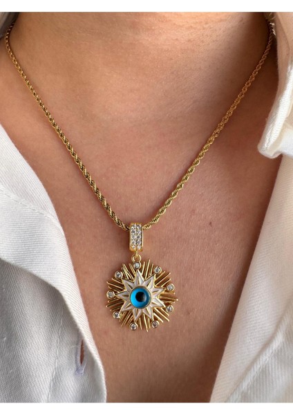Nazar Boncuklu Saçak Yıldız Kolye fiyatları