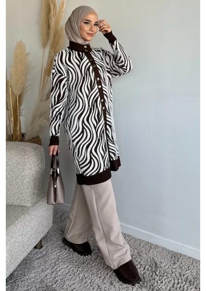 Desenli Angora Tesettür Triko Hırka P-00019199 fiyatları