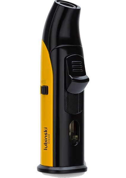 Yeni Stil Tek Torch Masa Çakmağı Sarı-Siyah