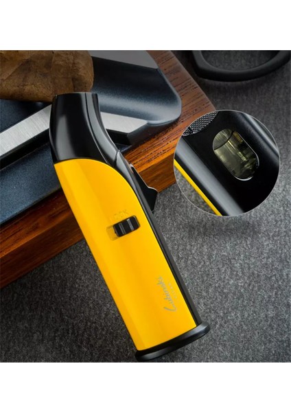 Yeni Stil Tek Torch Masa Çakmağı Sarı-Siyah