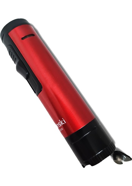 Tek Torch Sehpalı Delicili Puro Çakmağı Siyah-Kırmızı