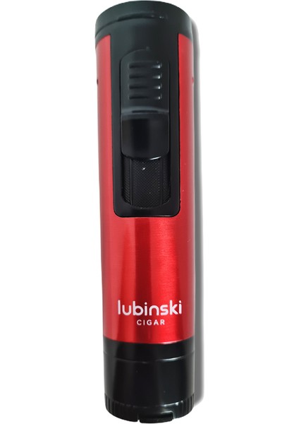 Tek Torch Sehpalı Delicili Puro Çakmağı Siyah-Kırmızı