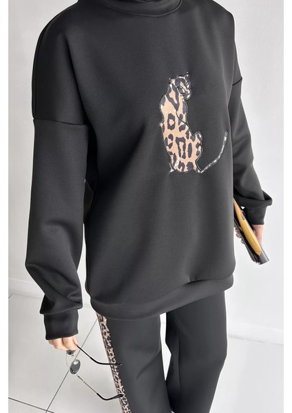 Leopar Desenli Kadın Tesettür Tunik Pantolon Ikili Takım P-00019102 modelleri