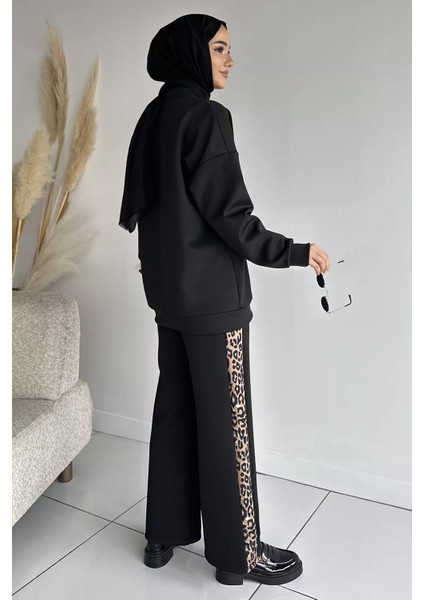 Leopar Desenli Kadın Tesettür Tunik Pantolon Ikili Takım P-00019102 fırsatları