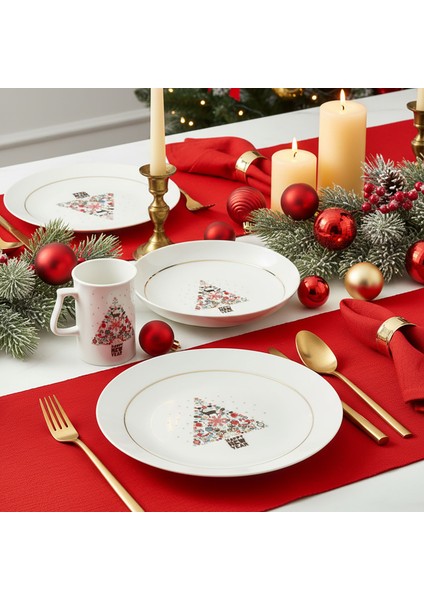 Yeni Yıl Camelia 3 Parça Tek Kişilik Bone Yemek Takımı - 6268 fiyatları