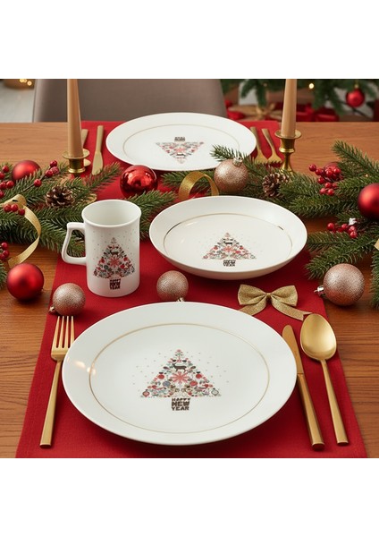 Yeni Yıl Camelia 3 Parça Tek Kişilik Bone Yemek Takımı - 6268 fırsatları
