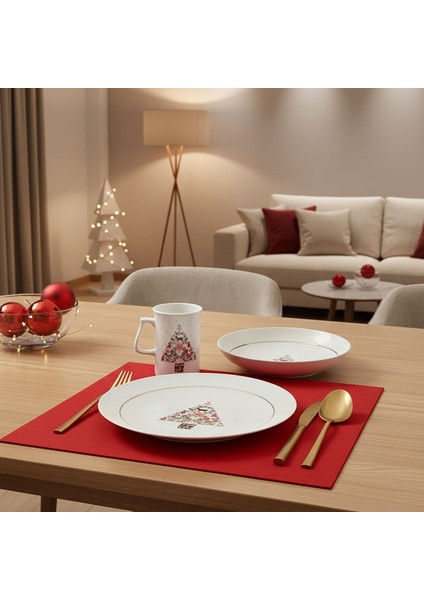 Yeni Yıl Camelia 3 Parça Tek Kişilik Bone Yemek Takımı - 6268