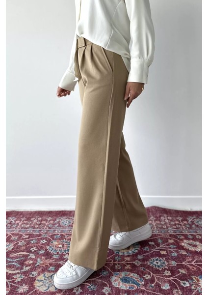 Kadın Bel Lastikli Cırtlı Tesettür Palazzo Pantolon P-00019084 fiyatları