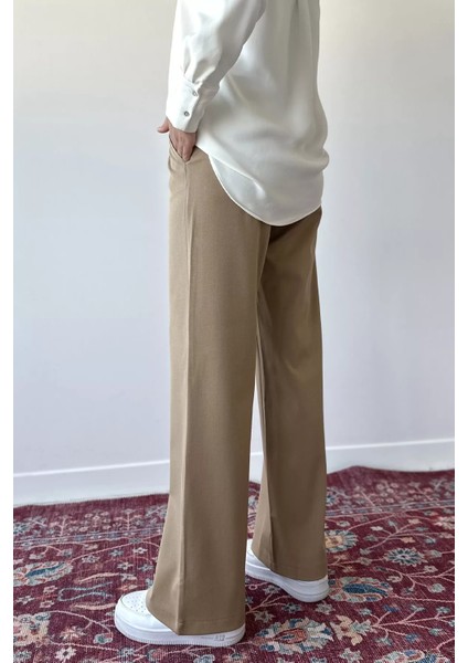 Kadın Bel Lastikli Cırtlı Tesettür Palazzo Pantolon P-00019084 modelleri