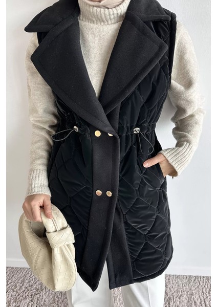 Astarlı Bel Lastikli Kapitoneli Tesettür Şişme Yelek P-00019154 modelleri