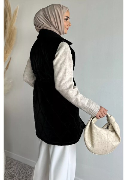 Astarlı Bel Lastikli Kapitoneli Tesettür Şişme Yelek P-00019154 fırsatları