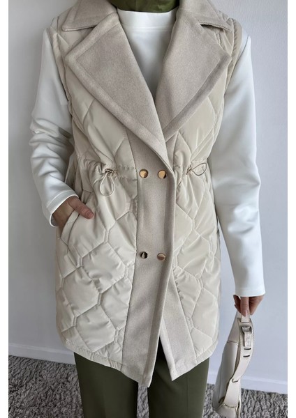 Astarlı Bel Lastikli Kapitoneli Tesettür Şişme Yelek P-00019154 modelleri