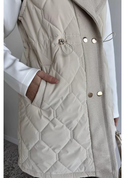 Astarlı Bel Lastikli Kapitoneli Tesettür Şişme Yelek P-00019154 indirimleri