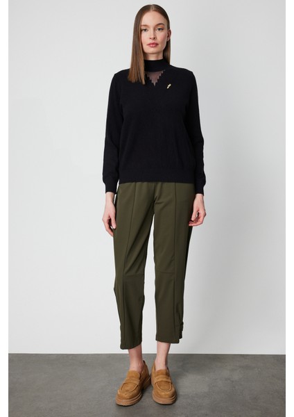 Yakası Tül Detaylı Pamuklu Triko Kazak 60342-26K fırsatları