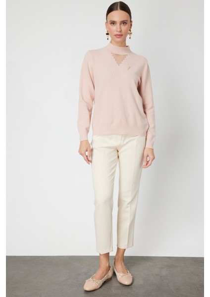 Yakası Tül Detaylı Pamuklu Triko Kazak 60342-26K fırsatları