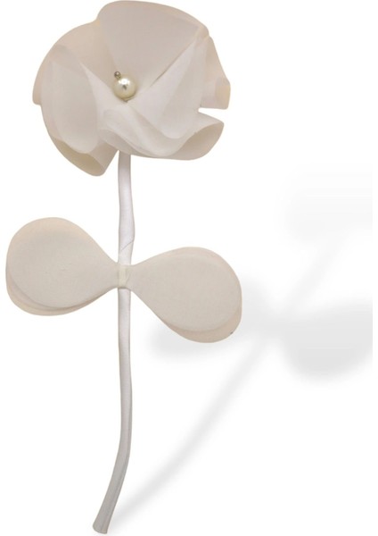 Ipobomi - Beyaz Çiçek Figürlü Toka