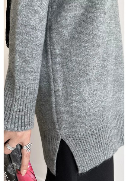 Bisiklet Yaka Fularlı Tesettür Triko Tunik P-00019203 fırsatları