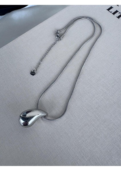 Gümüş Renk Bottega Damla Kolye modelleri