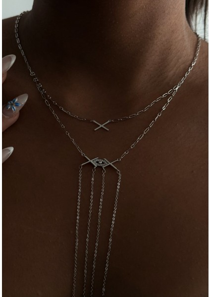 Kat Kat Işıltılı Çoklu Kolye