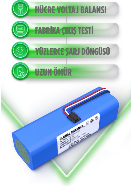 Dreame Z10 Pro Akıllı Robot Süpürge Bataryası 14.4V 5200MAH Pil modelleri