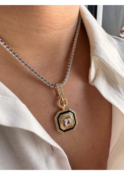 Su Yolu Zincir ve Baget Taş Detay Kolye fiyatları