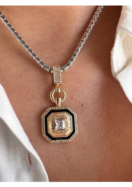 Su Yolu Zincir ve Baget Taş Detay Kolye modelleri