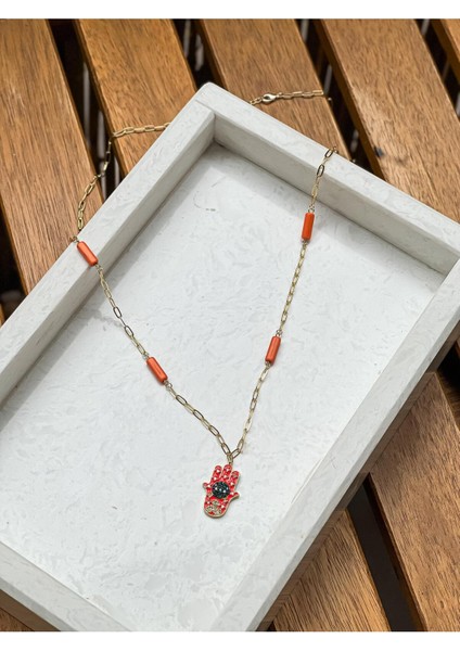 Tasarım Marka Model Altın Mineli Fatma Ananın Eli Kolye