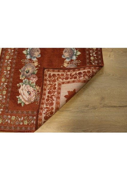 Kınay Kiremit Jakarlı Dokuma Goblen Dekoratif Astarsız Saçaksız Şönilli Seccade 70*115 fiyatları