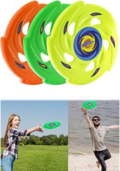 3'lü Paket Frizbi Fırlatma Diski 24 cm Plaj ve Kumsal İçin Dayanıklı Oyuncak