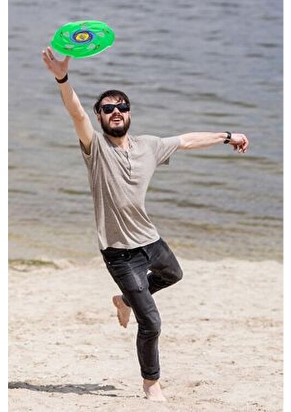 3'lü Paket Frizbi Fırlatma Diski 24 cm Plaj ve Kumsal İçin Dayanıklı Oyuncak