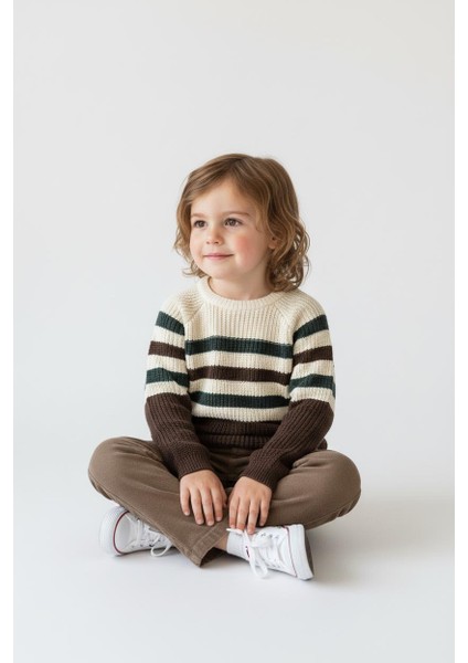 Çizgili Triko Kazak Pantolon Takım modelleri