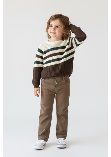 Çizgili Triko Kazak Pantolon Takım fırsatları