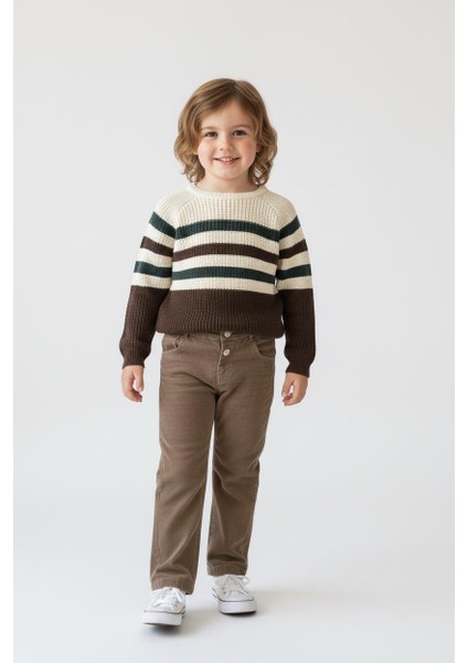 Çizgili Triko Kazak Pantolon Takım indirimleri