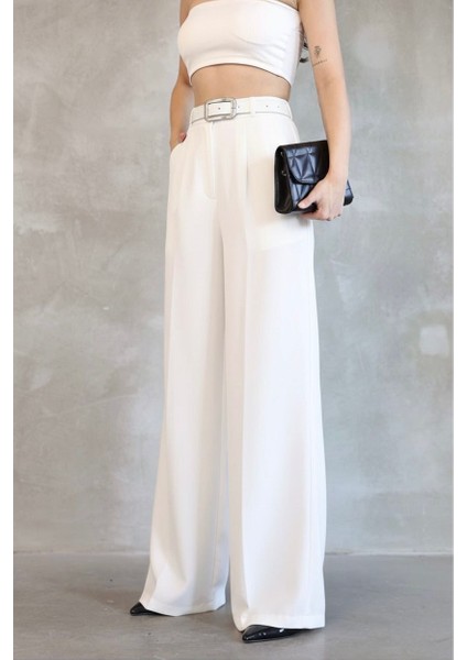 Kadın Palazzo Pileli Pantolon Ithal Doubleface Kumaş Yüksek Kaliteli Ürün Yüksek Bel Kemerli modelleri