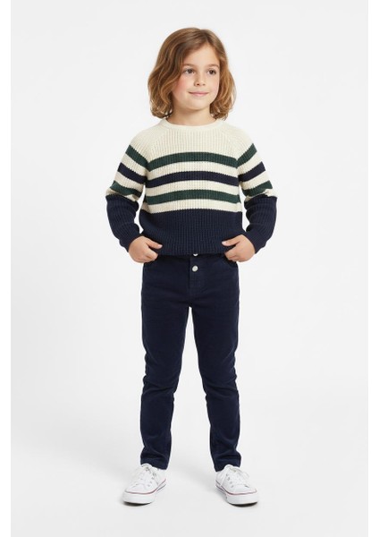 Çizgili Triko Kazak Pantolon Takım