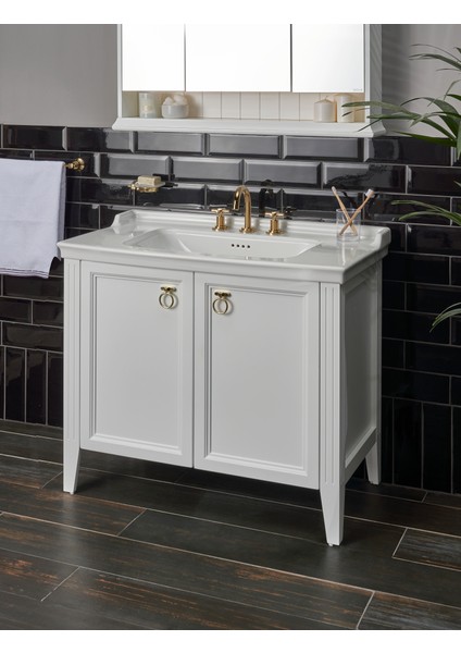 Valarte 62234 Aydınlatmalı Dolaplı Ayna, 100 cm, Mat Beyaz modelleri